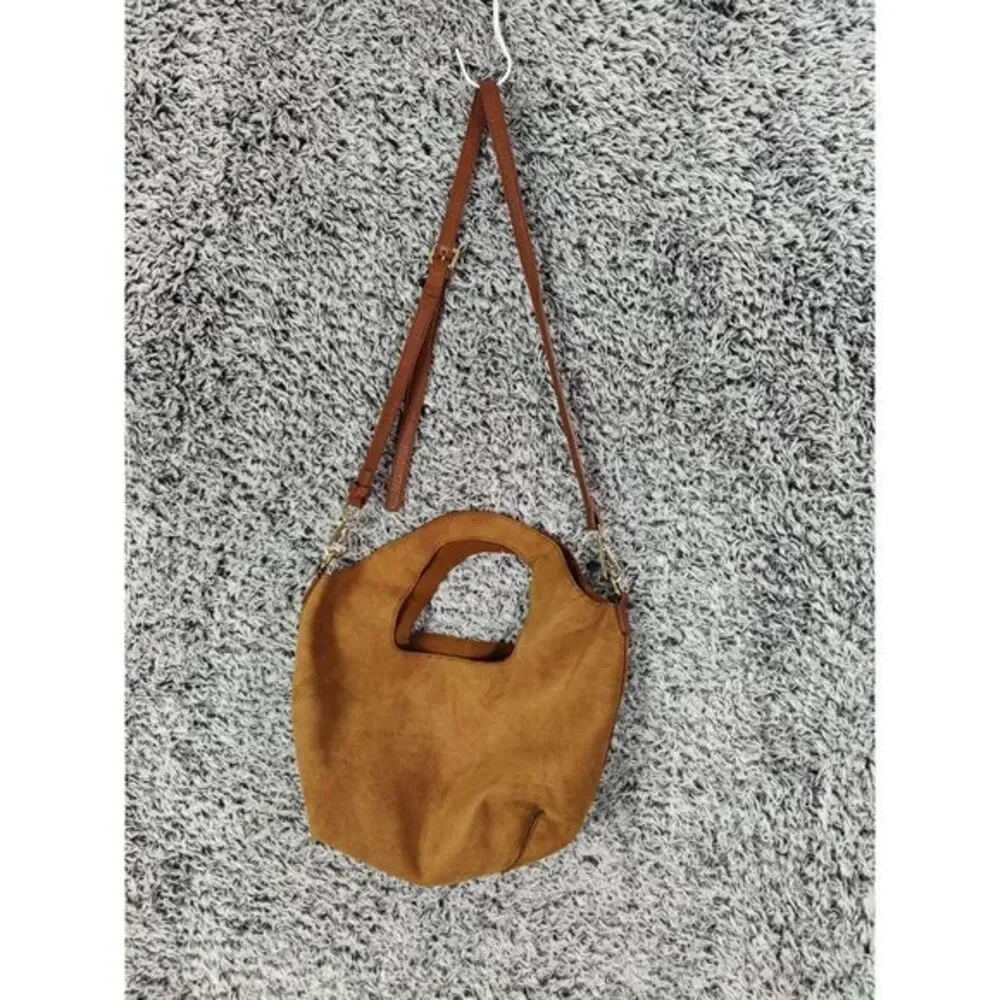 Urban Outfitters Womens Earthy Hobo Minimalist Crossbody Bag Brown Vegan Suede